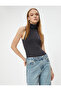 High Neck Sleeveless Slim Fit Tank Top - 2