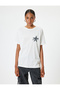 Oversize T-Shirt Back Printed Crew Neck Short Sleeve Cotton - 3