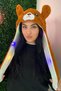 Lighted Ears Playing Plush Hat with Brown Bear Figure - 2