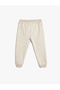 Jogger Sweatpants - Raster Print Detail and Elastic Waist - 2
