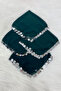 Large Size Chiffon Halay Handkerchief, 50X50Cm Green Silver 5 Pieces, Bride Groom Wedding Henna Circumcision Engagement - 6