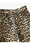 Leopard Patterned Denim Trousers with Wide Legs and Elastic Waist in Cotton - Wide Leg Jeans - 5