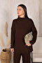 Brown Cuffed Knitted Suit 32-7006 - 4