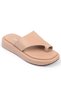 Marivya Women's Slippers Flip Flops Nude Leather - 2