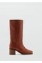 Block heel leather short boots - 3