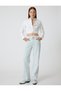 Straight Leg Cotton Jeans with Double Waist Detail - Straight Jean - 2