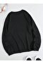 Christmas Ice Man Printed Black Oversize Sweatshirt - 3