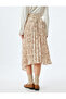 Asymmetrical Patterned Midi Length Pleated Skirt - 4