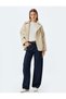 Plush Short Coat Jacket Collar Zipper Pocket - 2
