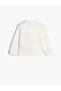 Polo Neck Sweatshirt Embroidery Detail Long Sleeve Textured - 2