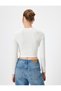 Stand Collar Ribbed Body Long Sleeve Slim Fit Cotton - 4