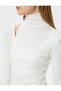 Long Sleeve T-Shirt Turtleneck Window Detailed Viscose Fabric - 5