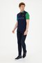 Men's Slim Fit Polo Neck Navy Blue T-Shirt 50281551-Vr033 - 4