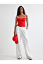 Color Contrast Thin Strap Cotton Ribbed Undershirt - 2