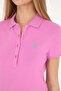 Women's Pink Basic Polo Neck T-Shirt 50280057-Vr037 - 7