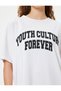 Oversize Sports T-Shirt Slogan Printed Crew Neck Short Sleeve - 5