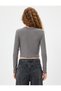 Long Sleeve T-Shirt Button Crew Neck Slim Fit Cotton - 4