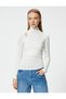 Long Sleeve T-Shirt Turtleneck Window Detailed Viscose Fabric - 3