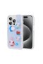 iPhone 15 Pro Max Compatible Shiny Zore Minimini Silicone Case with Embossed Figure-Purple
