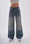 Women's Vintage Effect Straight Fit Baggy Jeans
