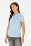 Women's Light Blue Polo Neck T-Shirt 50280067-Vr003