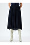 High Waist Midi Pleated Skirt - 3