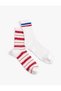 2 Pack Colorful Tennis Socks - Stripe Detailed