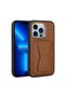 iPhone 12 Pro Compatible Card Holder Stand Pu Leather Zore Memo Case-Brown