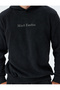 Hooded Sweatshirt Slogan Embroidered Basic Washed Cotton Blend - 5