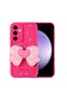 Galaxy S23 Fe Case Camera Protected Figure Design Zore Kapya Cover-Pink Dark