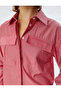 Crop Shirt Long Sleeve Classic Collar Buttoned Pocket Detail - 5