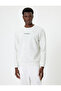 Slogan Embroidered Sweatshirt Basic Textured Crew Neck Long Sleeve - 3