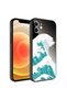 iPhone 12 Compatible Patterned Hard Silicone Zore Epoxy Case with Camera Protection-No9