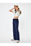 Oversize Sweatpants with Wide Legs, Tie-Waist, and Ruffle Detail - 2