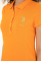 Women's Orange Polo Neck Mini Length Knitted Dress 50280069-Vr051 - 7