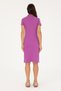 Women's Purple Polo Neck Mini Length Knitted Dress 50280064-Vr038 - 4