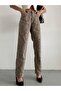 Brown Leopard Patterned Jean Pants - 2