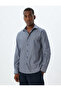 Slim Fit Shirt with Half Italian Collar, Long Sleeves, Cotton Blend - 3