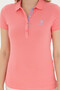 Women's Neon Pink Basic Polo Neck T-Shirt 50280060 -Vr105 - 6