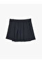 Pleated Skirt with Buckle Detail, Viscose Blend - 2