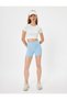 Sports Crop T-Shirt with Tie Detail Slim Fit Crew Neck Interlock - 2