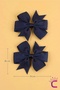 2-Piece Girl's Grosgrain Satin Bow Hairpin Set Navy Blue - Bow Ribbon Clip Collet Hair Clip - 4