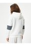 Oversize College Printed Sweatshirt Hooded Color Blocked - 4
