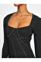 Mini Dress Long Sleeve Square Neck Stone - 5