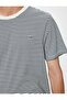 Slim Fit T-Shirt Slogan Embroidered Short Sleeve Crew Neck Cotton Blend - 5