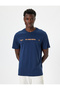 Slogan Printed T-Shirt Crew Neck Short Sleeve Cotton - 3