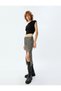 Leopard Skirt Midi Draped Slit Detail Elastic Waist - 2