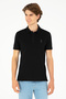 Men's Slim Fit Polo Neck Black Basic T-Shirt 50279581-Vr046