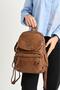 Y.S.Leather حقيبة ظهر نسائية صغيرة الحجم من الجلد النباتي مقاس 27*20 سم ناعمة الملمس ومتعددة الجيوب - 3