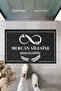1Modern Digital Doormat - Black Family Surname Infinity Themed - Custom Design Front Door Mat